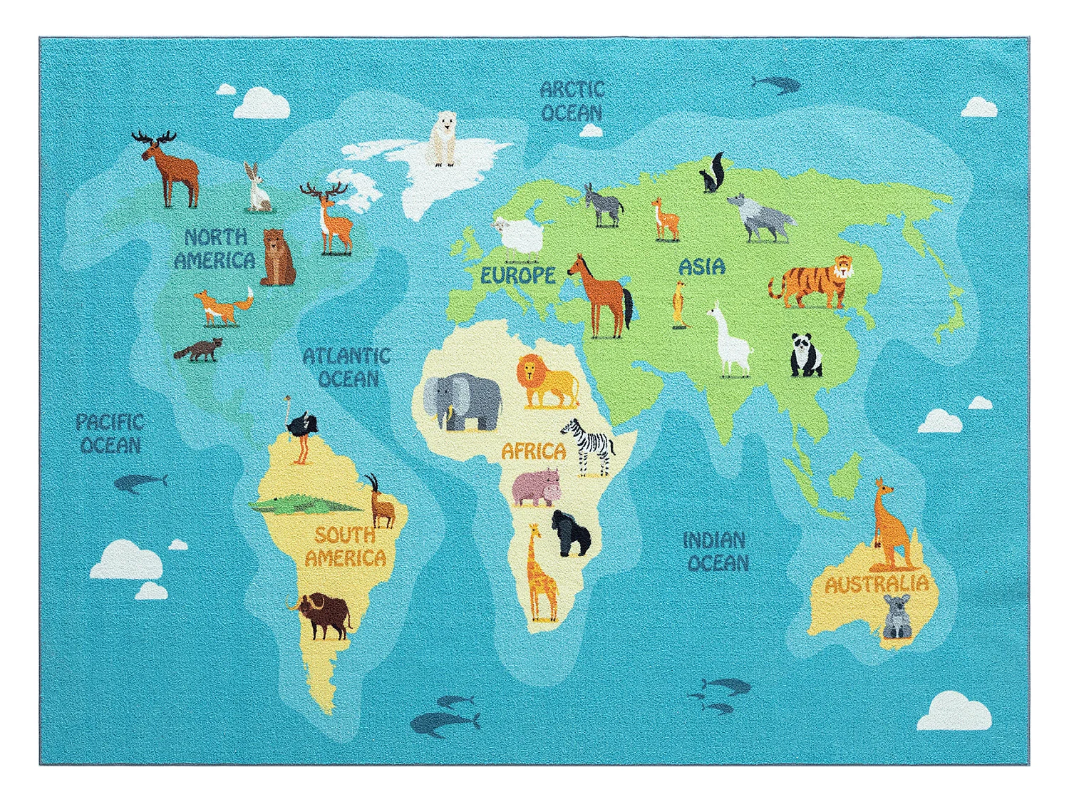 Tapis Happy Life D'apprentissage - Bleu - 120x160 cm