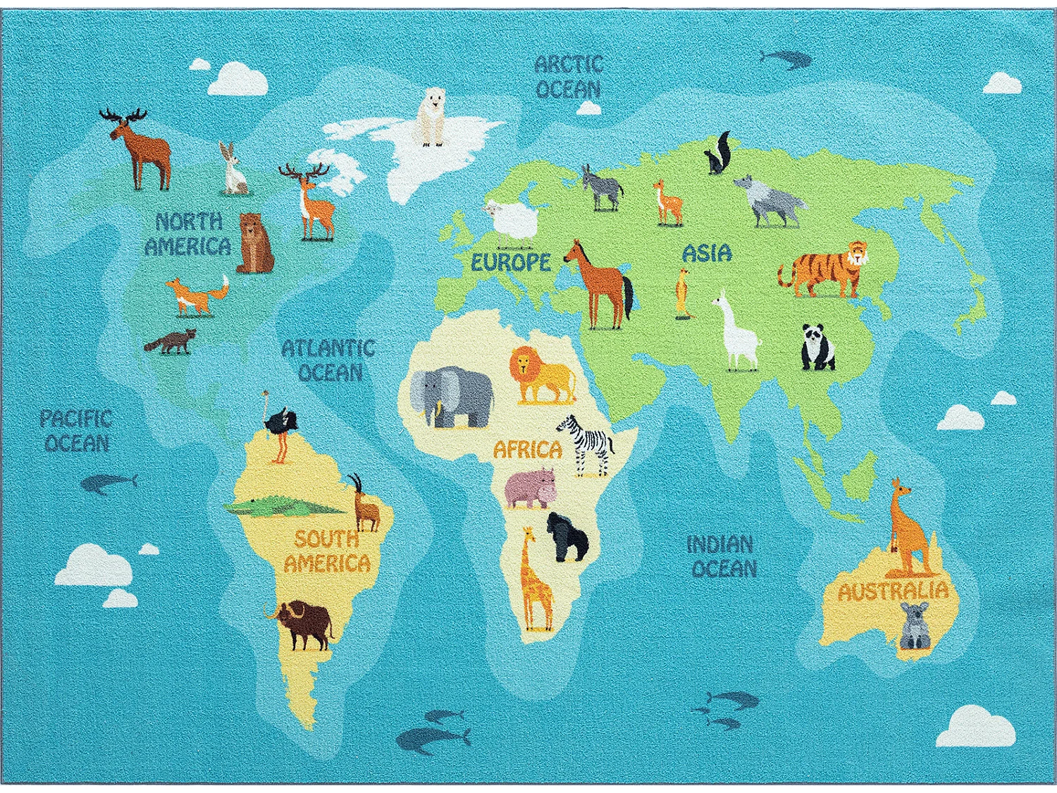 Tapis Happy Life D'apprentissage - Bleu - 120x160 cm