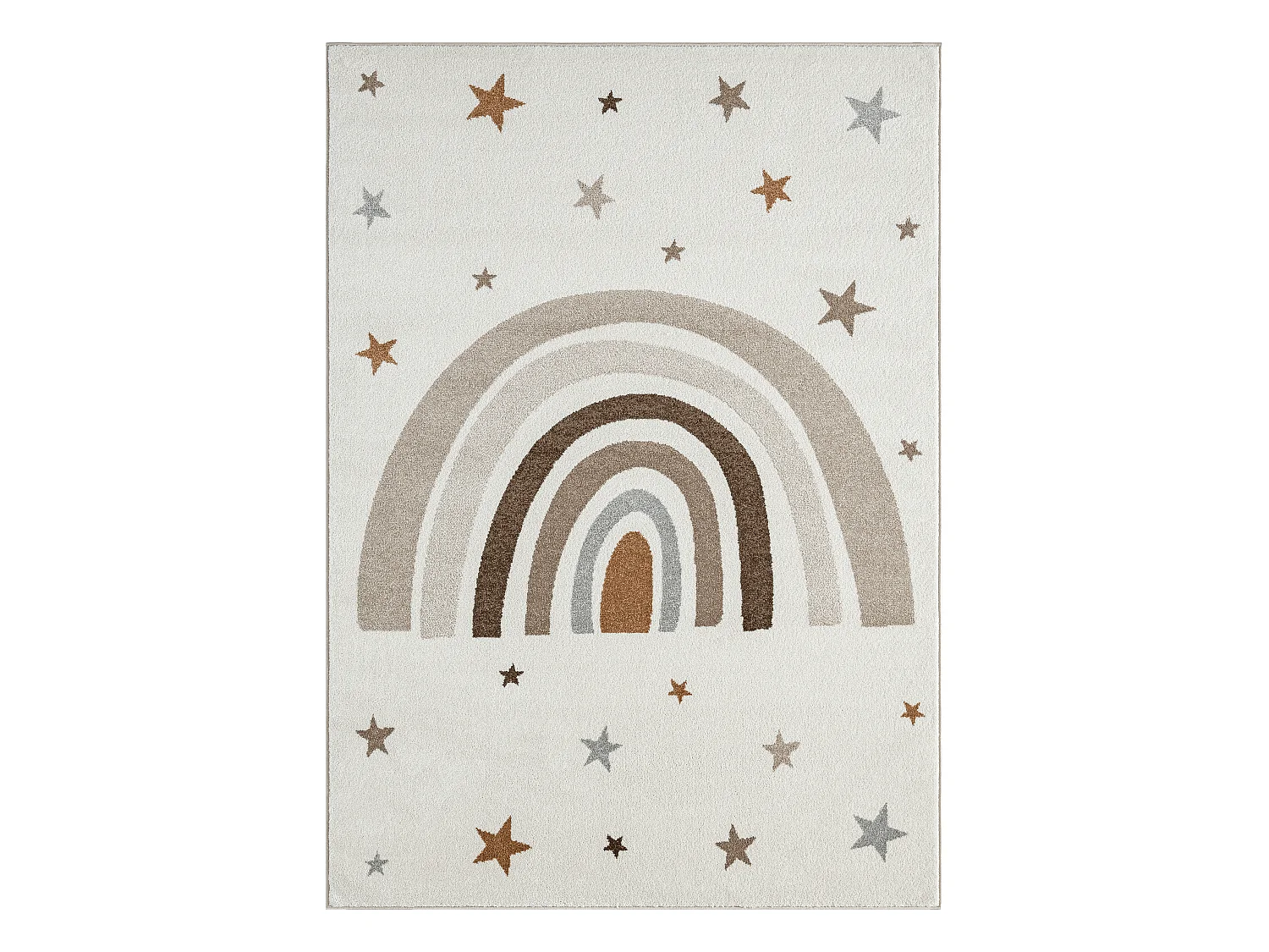 Tapis Beat Kids Moderne Enfant Arc-en-ciel Étoiles Pastel - Crème - 80x150 cm