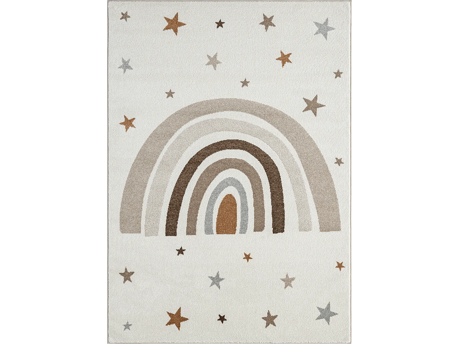 Tapis Beat Kids Moderne Enfant Arc-en-ciel Étoiles Pastel - Crème - 80x150 cm