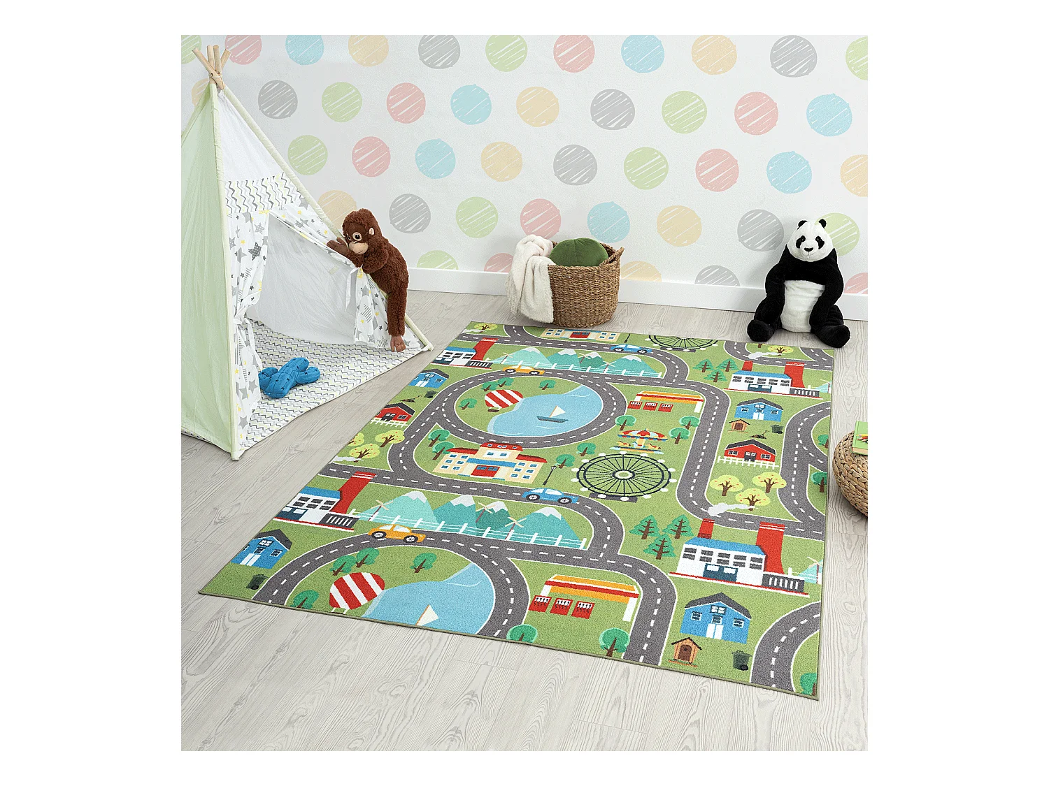 Tappeto Happy Life Gioco - Verde - 80x150 cm