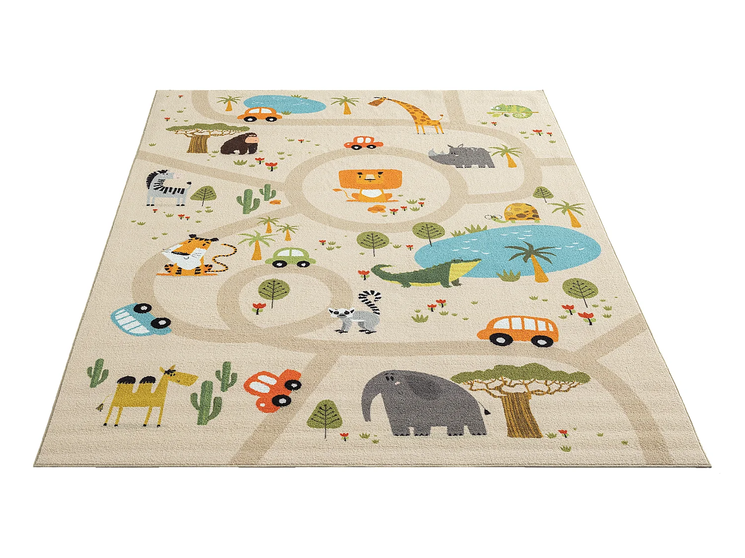 Tapis Happy Life Jeu Safari - Beige - 240x340 cm
