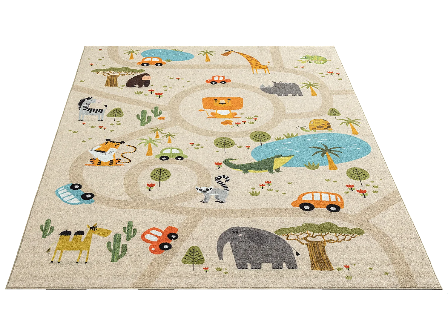 Tapis Happy Life Jeu Safari - Beige - 240x340 cm