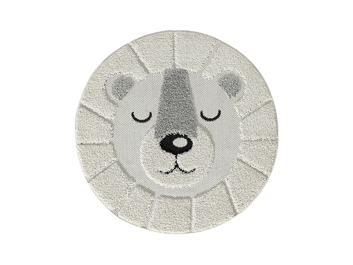 Tapis Lou Enfant Ours - Crème - 80 cm Ronde