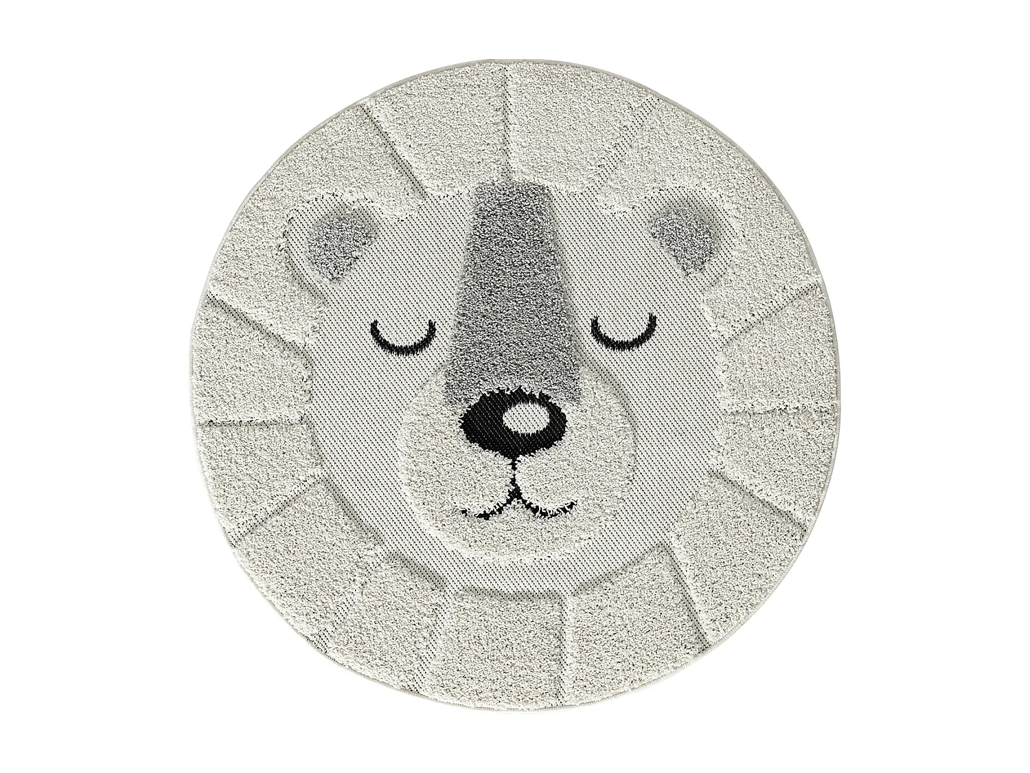 Tapis Lou Enfant Ours - Crème - 80 cm Ronde