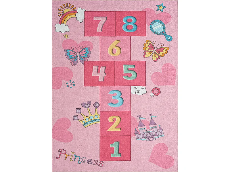 Tapete Happy Life Brincadeira Princesa - Rosa - 140x200 cm