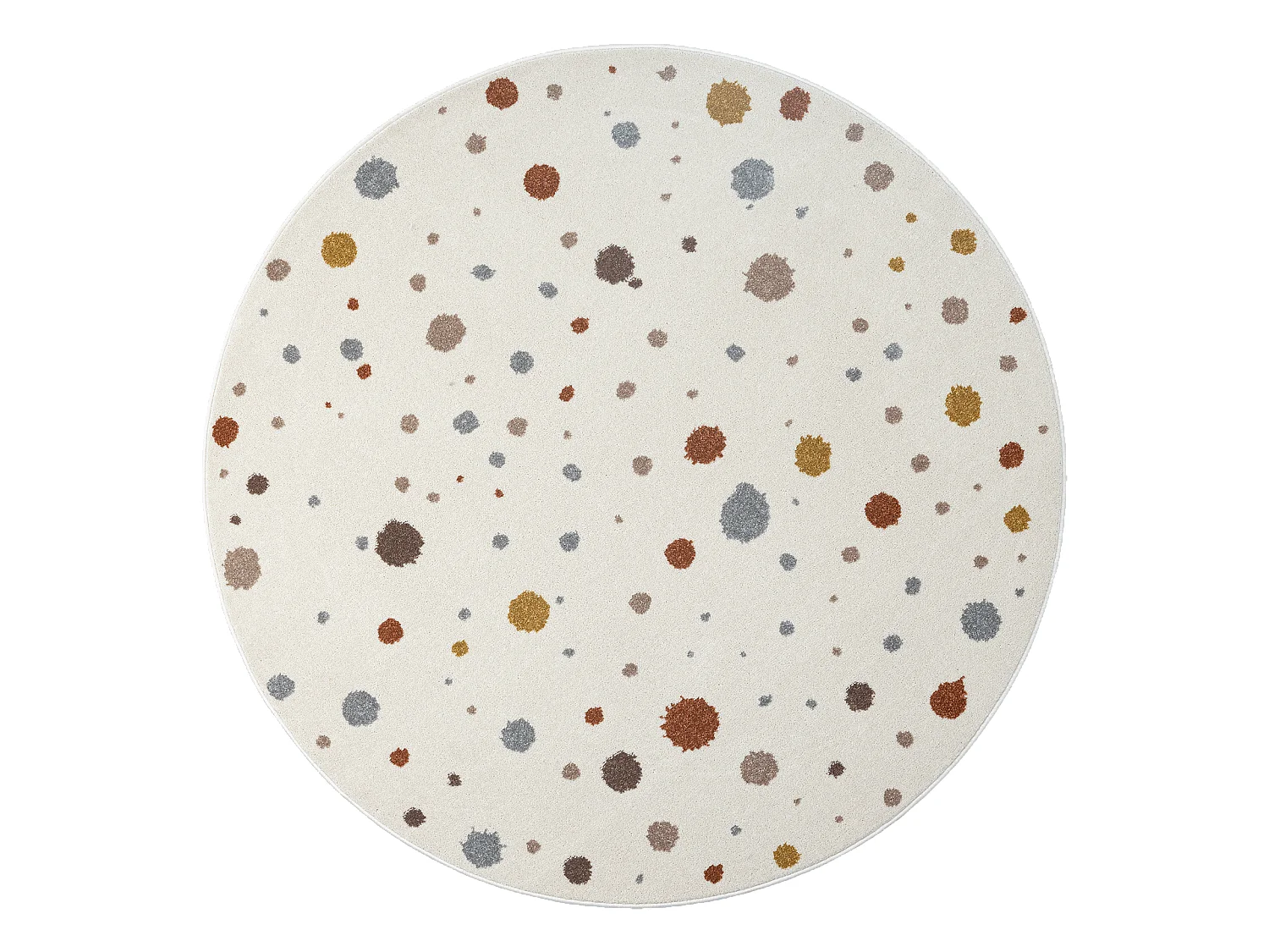 Tapis Beat Kids Moderne Bébé Fille Garçon - Crème - 120 cm Ronde