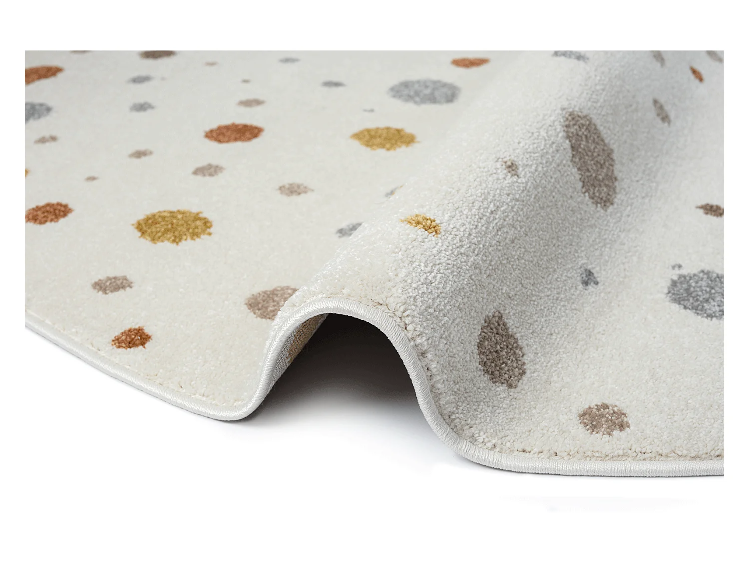 Tapis Beat Kids Moderne Bébé Fille Garçon - Crème - 120 cm Ronde