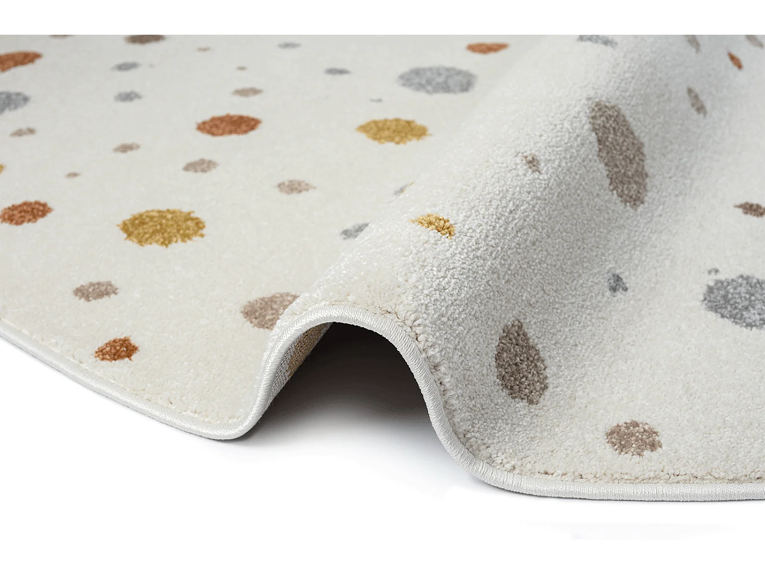 Tapis Beat Kids Moderne Bébé Fille Garçon - Crème - 120 cm Ronde