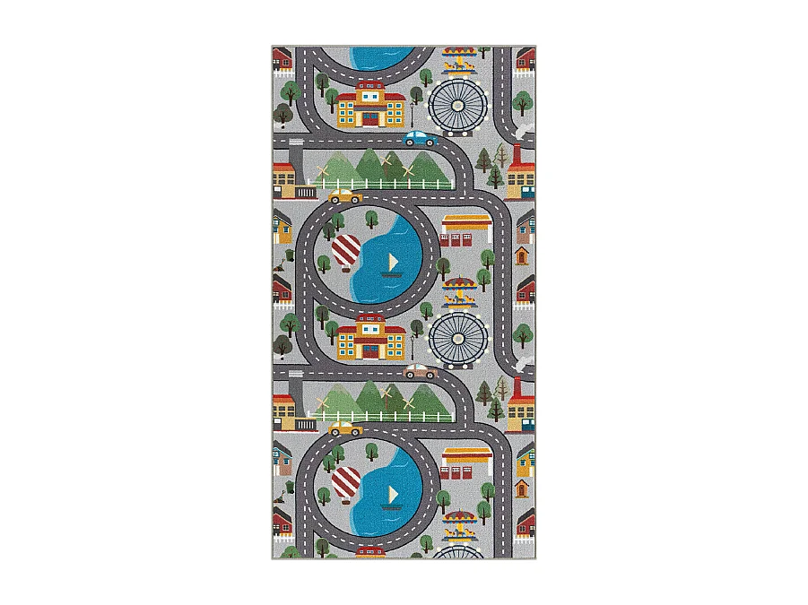 Tapis Happy Life Jeu - Gris - 80x150 cm