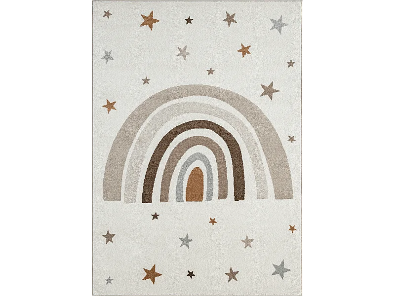 Tapis Beat Kids Moderne Enfant Arc-en-ciel Étoiles Pastel - Crème - 120x170 cm