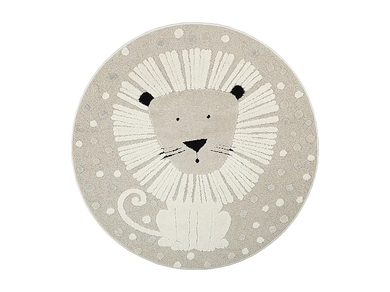 Teppich Jungle Kids Kinderzimmer 3D Strapazierfähig - Beige - 120 cm Rund