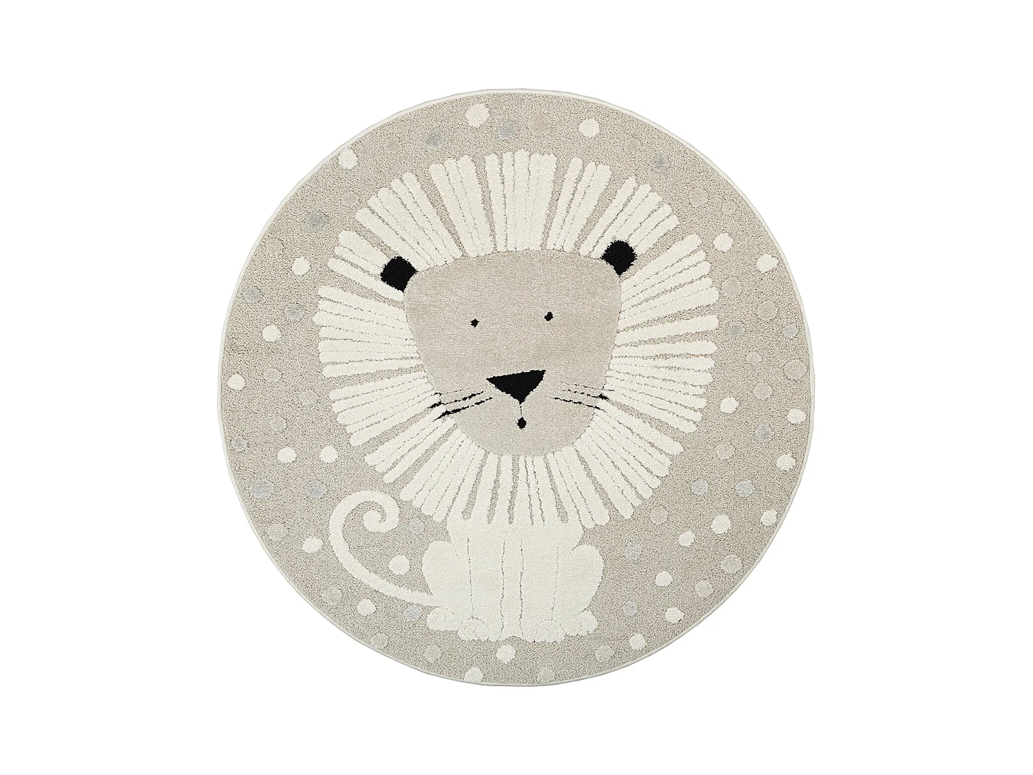 Tapis Jungle Kids Chambre Enfant 3d Résistant - Beige - 120 cm Ronde
