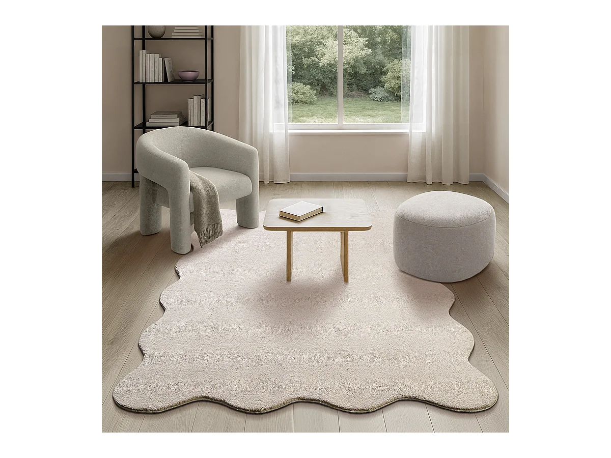 Tapis Relax lavable antidérapant - beige - 140 x 200 cm
