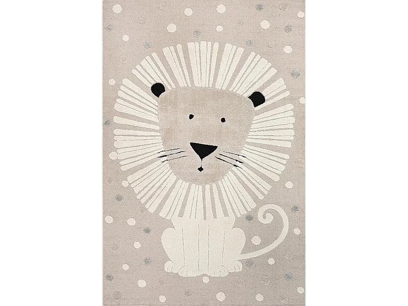 Tapete Jungle Kids Quarto Infantil 3D Resistente - Bege - 80x150 cm