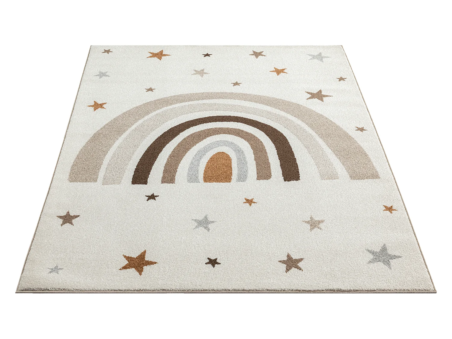 Tapis Beat Kids Moderne Enfant Arc-en-ciel Étoiles Pastel - Crème - 200x280 cm