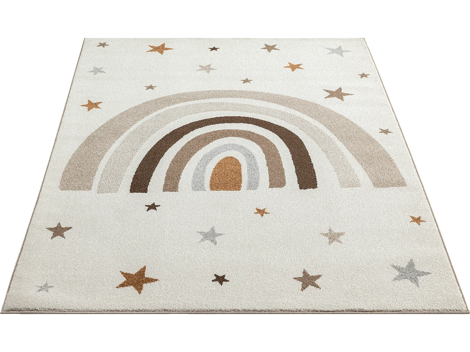 Tapis Beat Kids Moderne Enfant Arc-en-ciel Étoiles Pastel - Crème - 200x280 cm