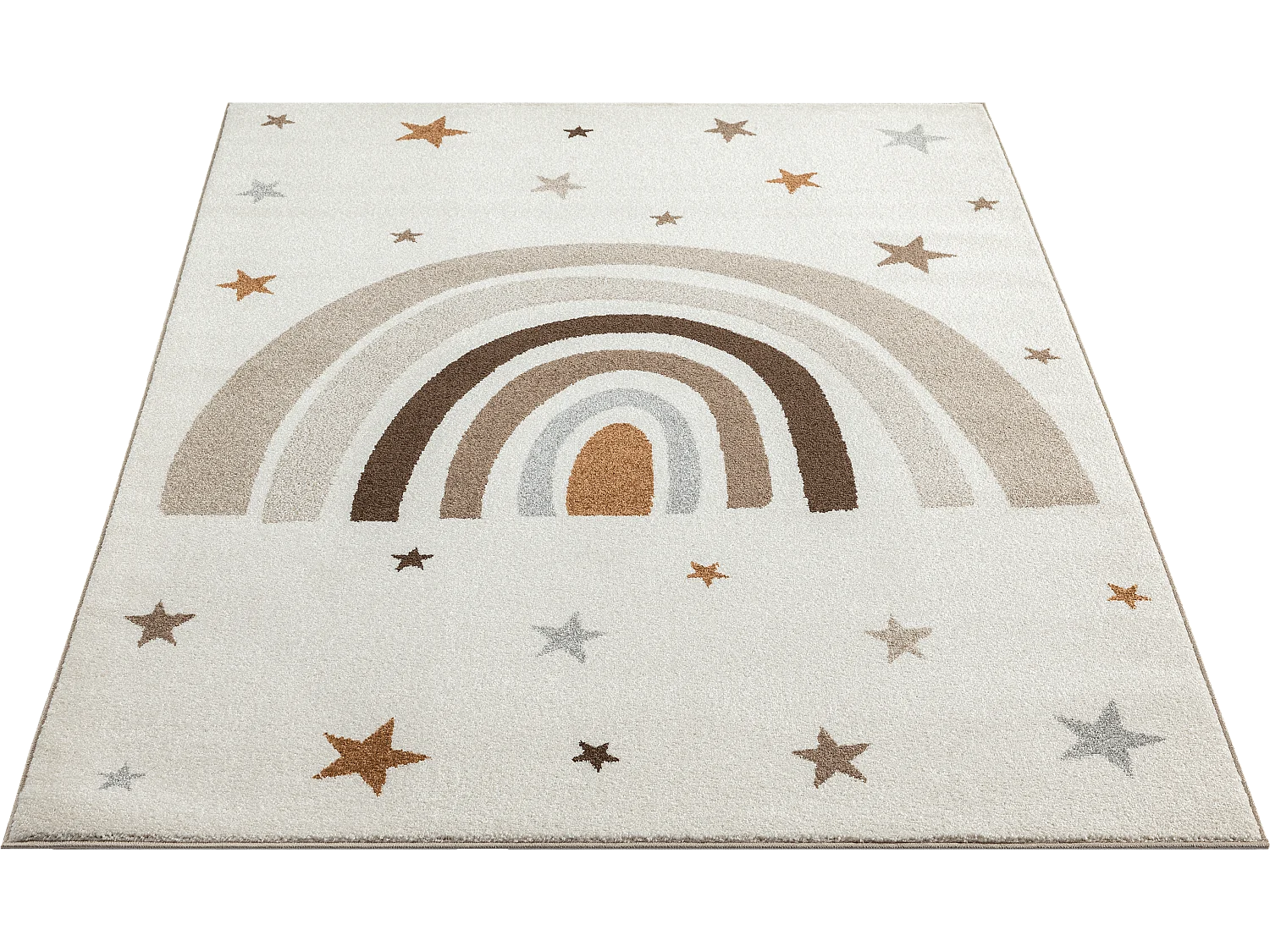 Tapis Beat Kids Moderne Enfant Arc-en-ciel Étoiles Pastel - Crème - 200x280 cm