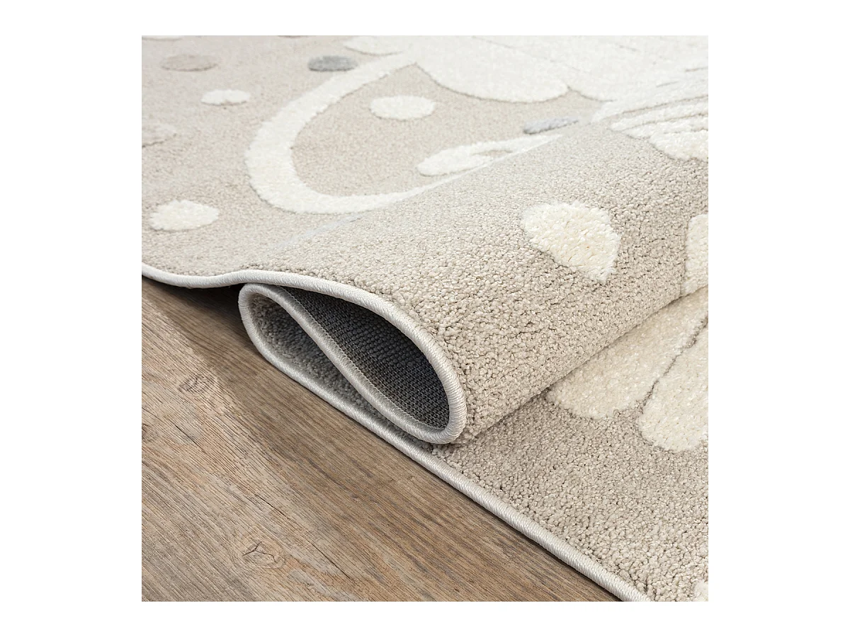 Tapis Jungle Kids Chambre Enfant 3d Résistant - Beige - 160x230 cm