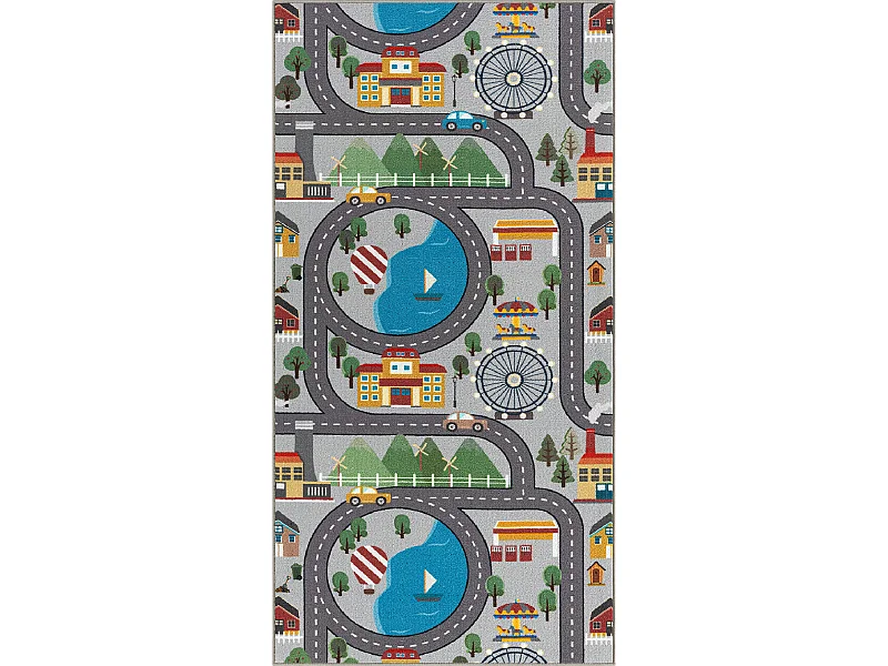 Tapis Happy Life Jeu - Gris - 100x200 cm