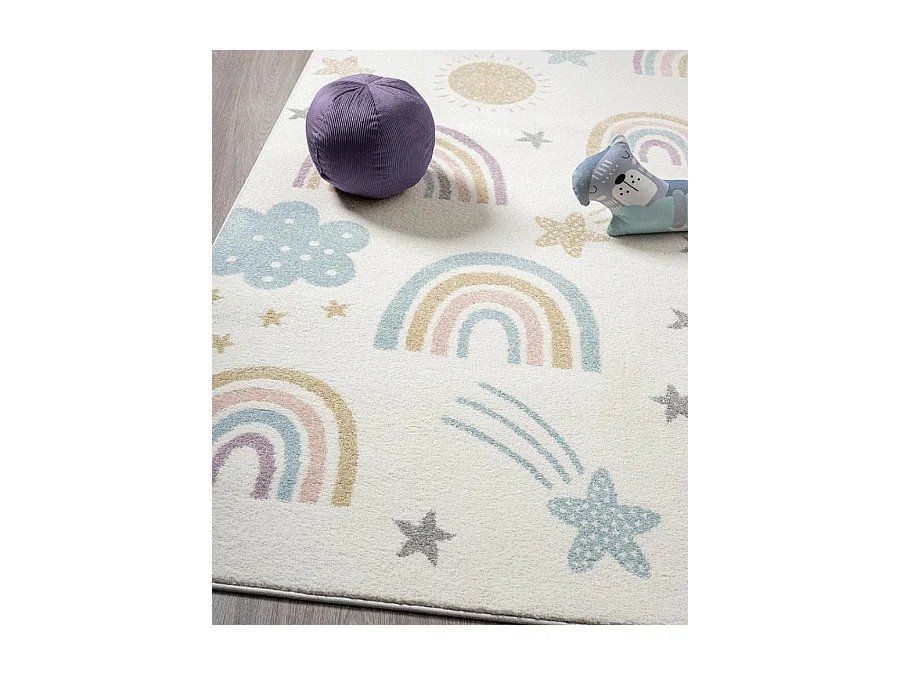 Tapis Beat Kids Moderne Et  Enfant - Crème - 160 cm Ronde