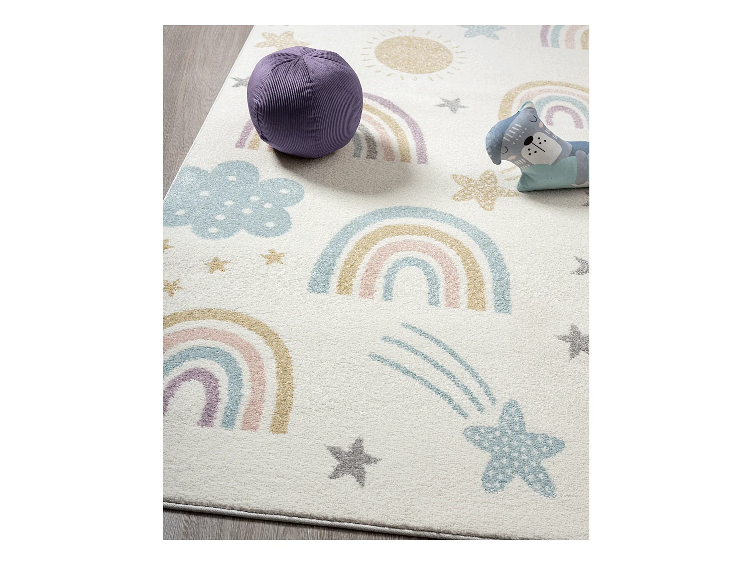 Tapis Beat Kids Moderne Et  Enfant - Crème - 80x150 cm