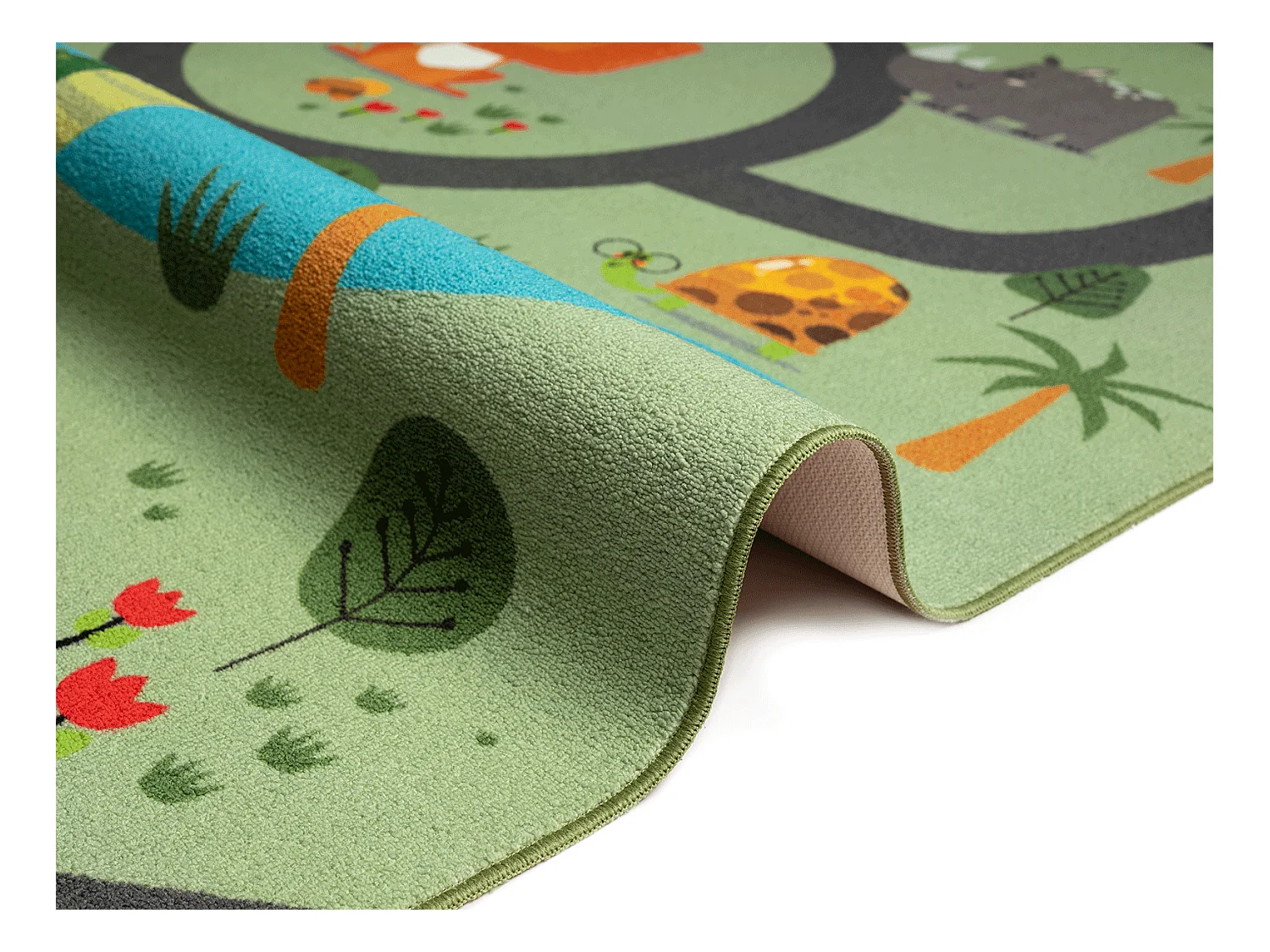 Tapis Happy Life Jeu Safari - Vert - 200 cm Ronde