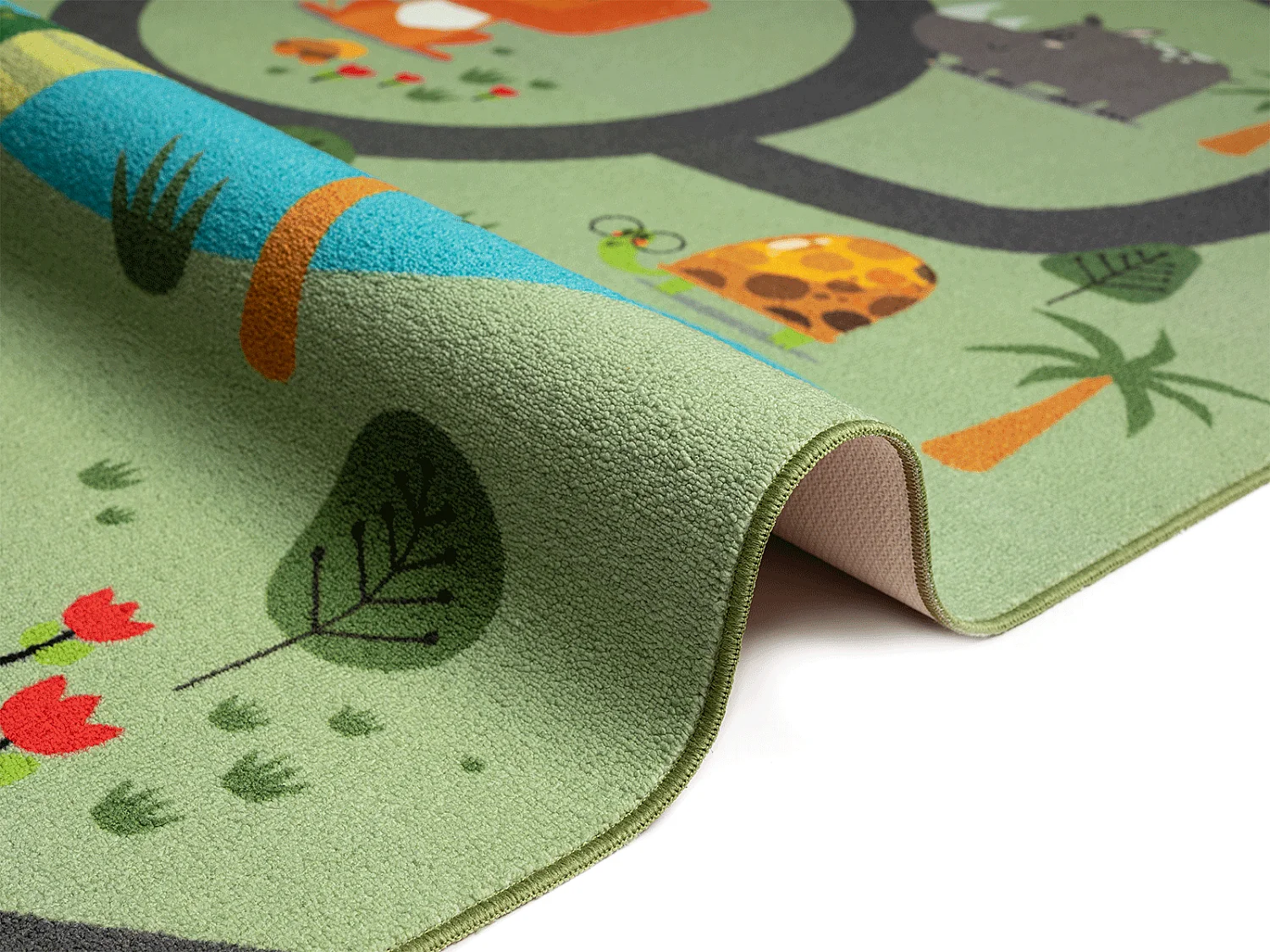 Tapis Happy Life Jeu Safari - Vert - 200 cm Ronde