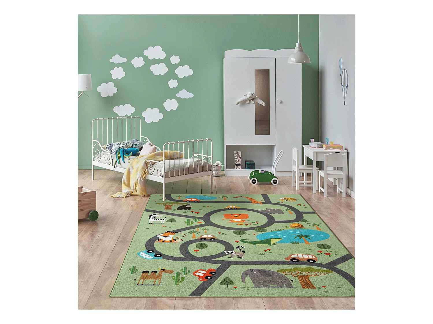 Tapijt Happy Life Speelkleed Safari - Groen - 160x220 cm