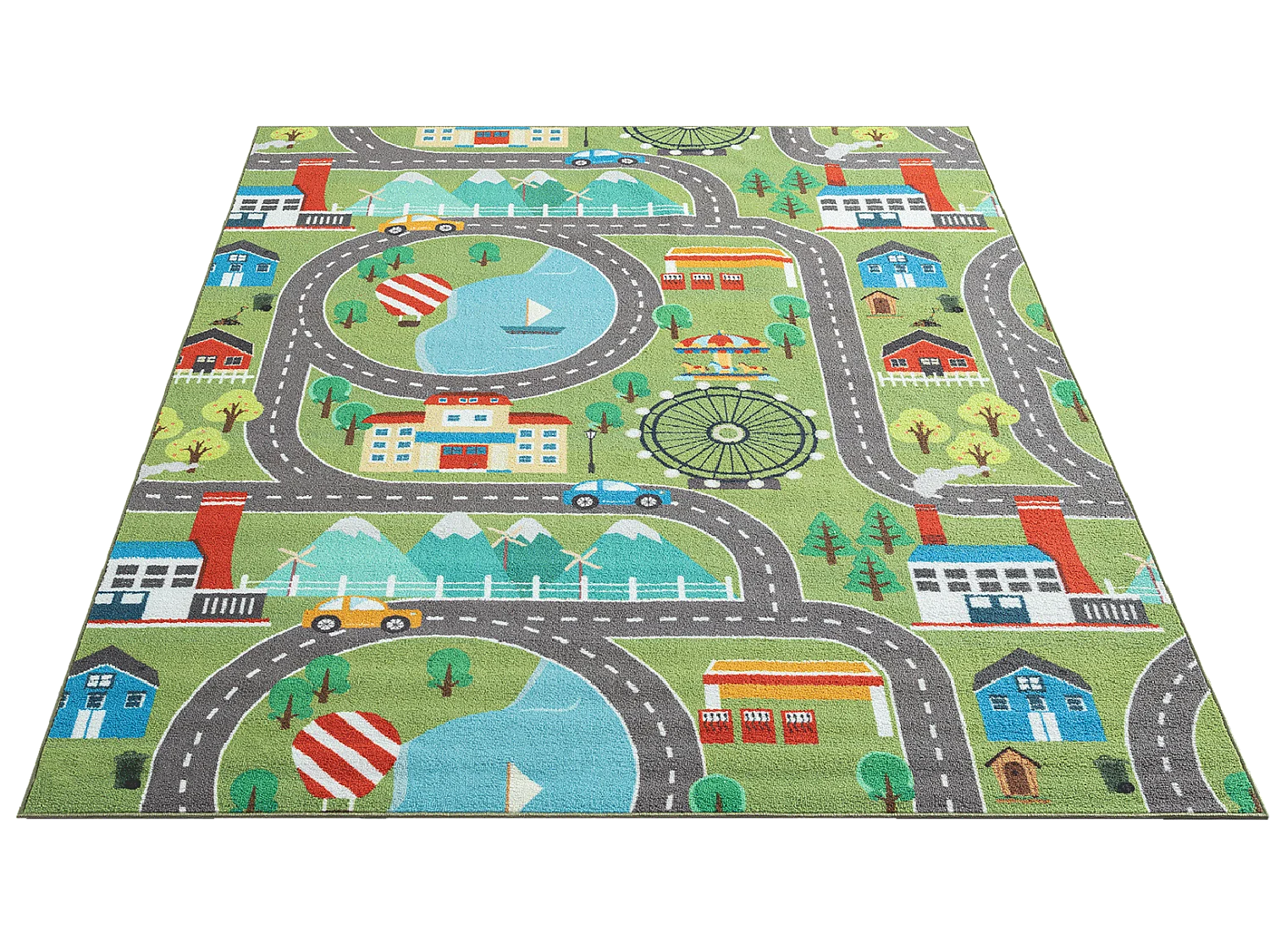 Tapis Happy Life Jeu - Vert - 140x200 cm