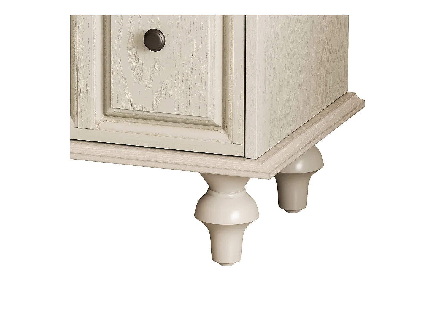 Table de chevet blanc - Table de chevet avec 2 tiroirs et 4 colonnes - pour chambre