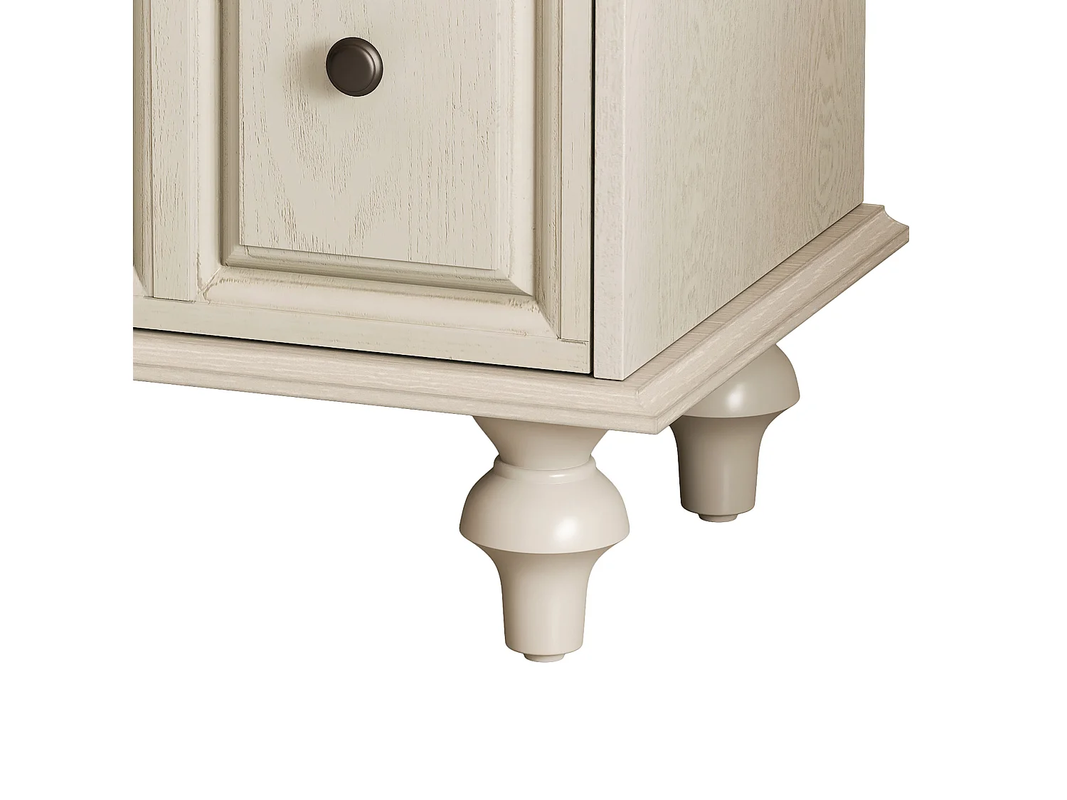 Table de chevet blanc - Table de chevet avec 2 tiroirs et 4 colonnes - pour chambre