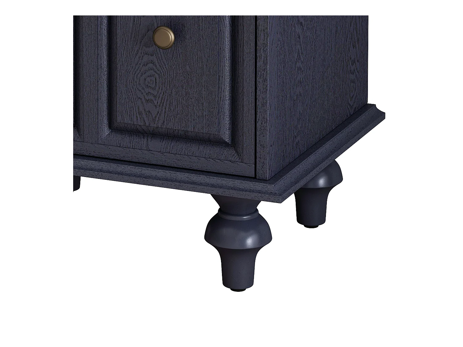 Table de chevet bleue - Table de chevet avec 2 tiroirs et 4 colonnes - pour chambre