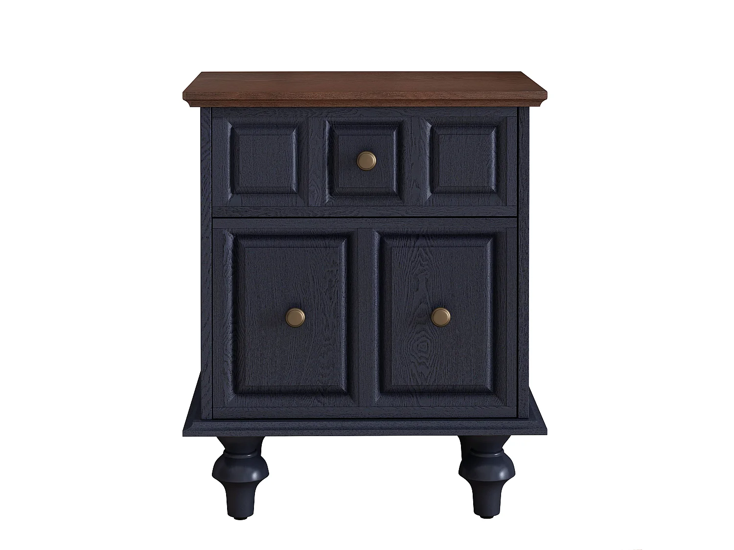 Table de chevet bleue - Table de chevet avec 2 tiroirs et 4 colonnes - pour chambre