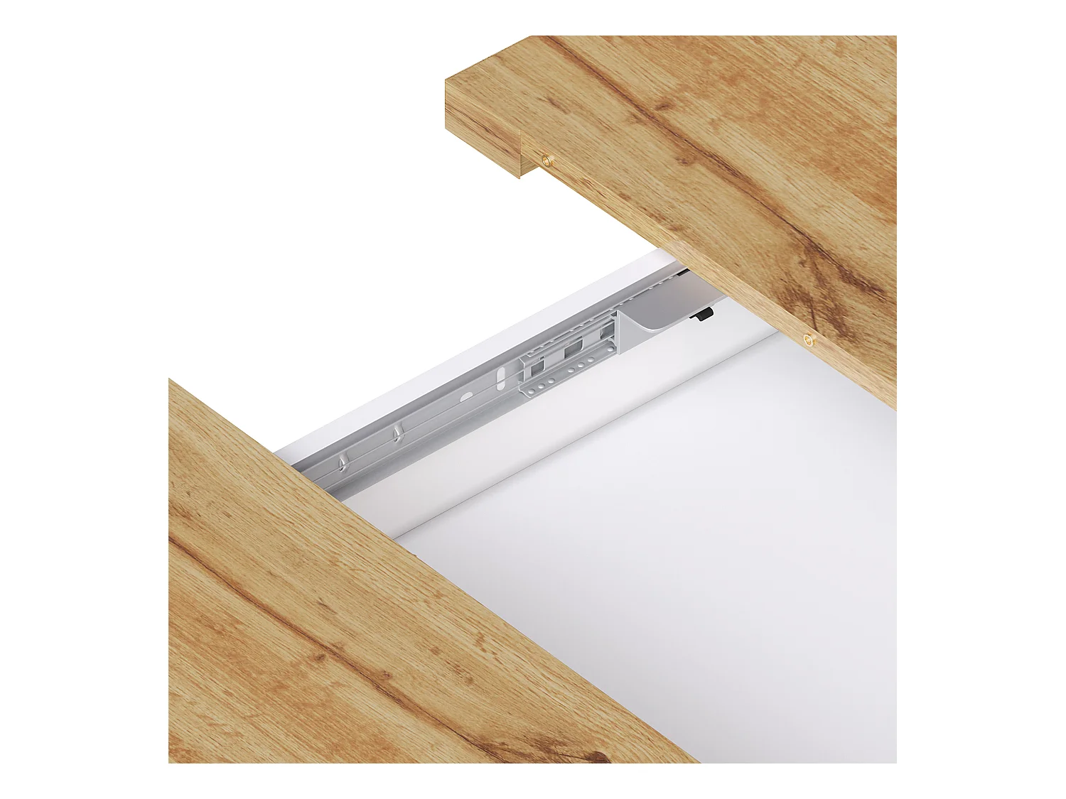 Table à manger extensible blanc - Table extensible avec deux tiroirs et une porte - pour la cuisine et le salon