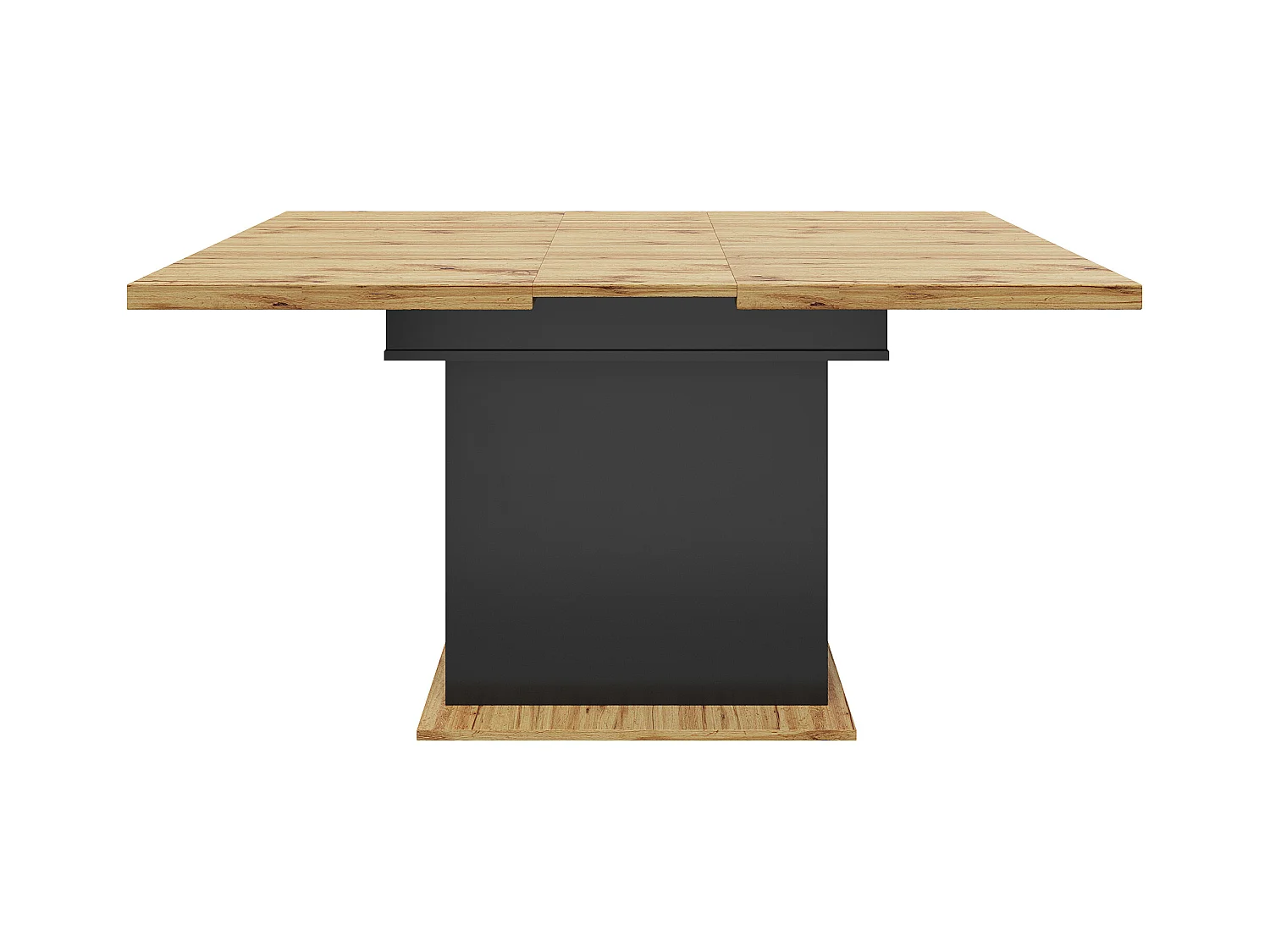 Table à manger extensible noire - Table extensible avec deux tiroirs et une porte - pour la cuisine et le salon