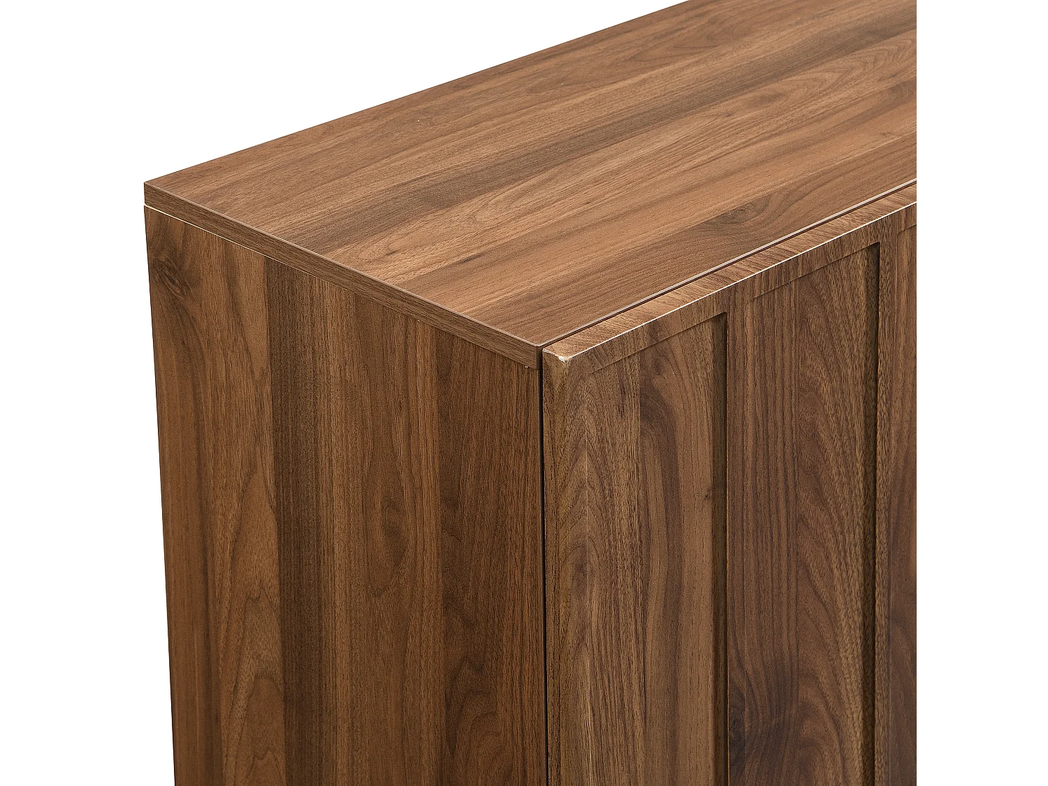 Walnotenhouten dressoir - Dressoir met drie gegolfde ijzeren deuren en in hoogte verstelbare poten - voor woonkamer en eetkamer