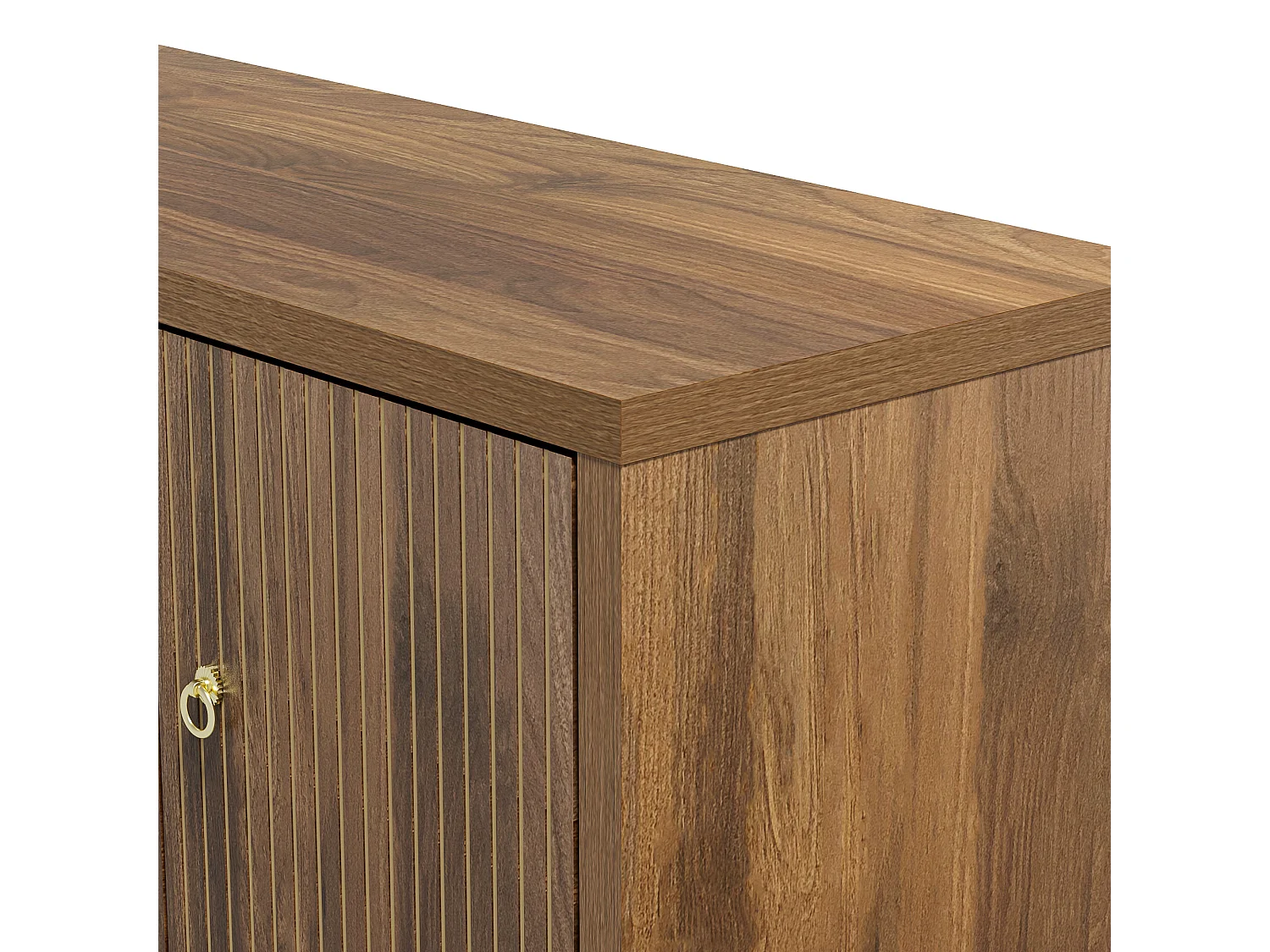 Sideboard aus Walnussholz – Sideboard mit 4 Türen und verstellbaren Regalen – für Wohnzimmer und Esszimmer