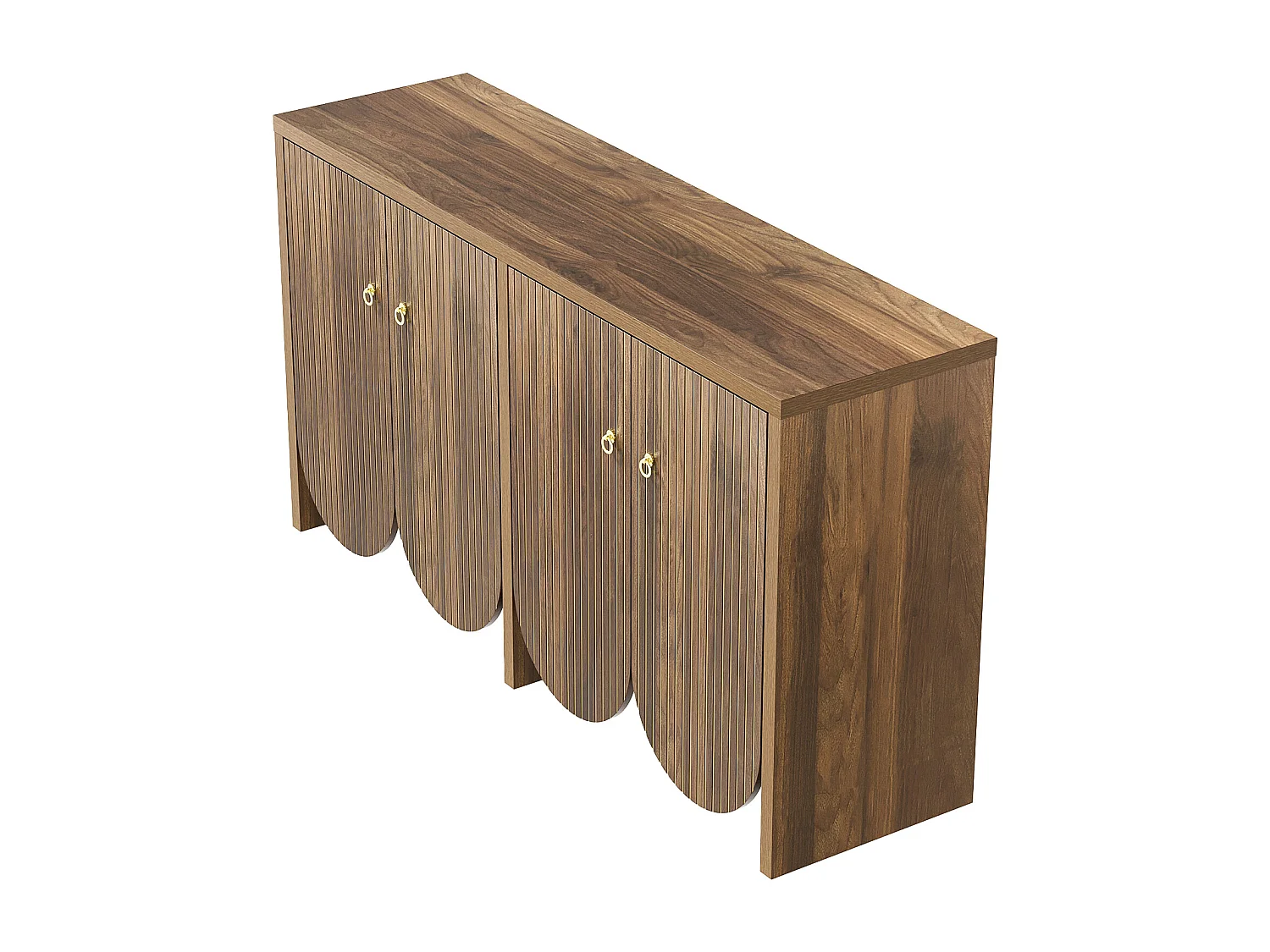 Sideboard aus Walnussholz – Sideboard mit 4 Türen und verstellbaren Regalen – für Wohnzimmer und Esszimmer