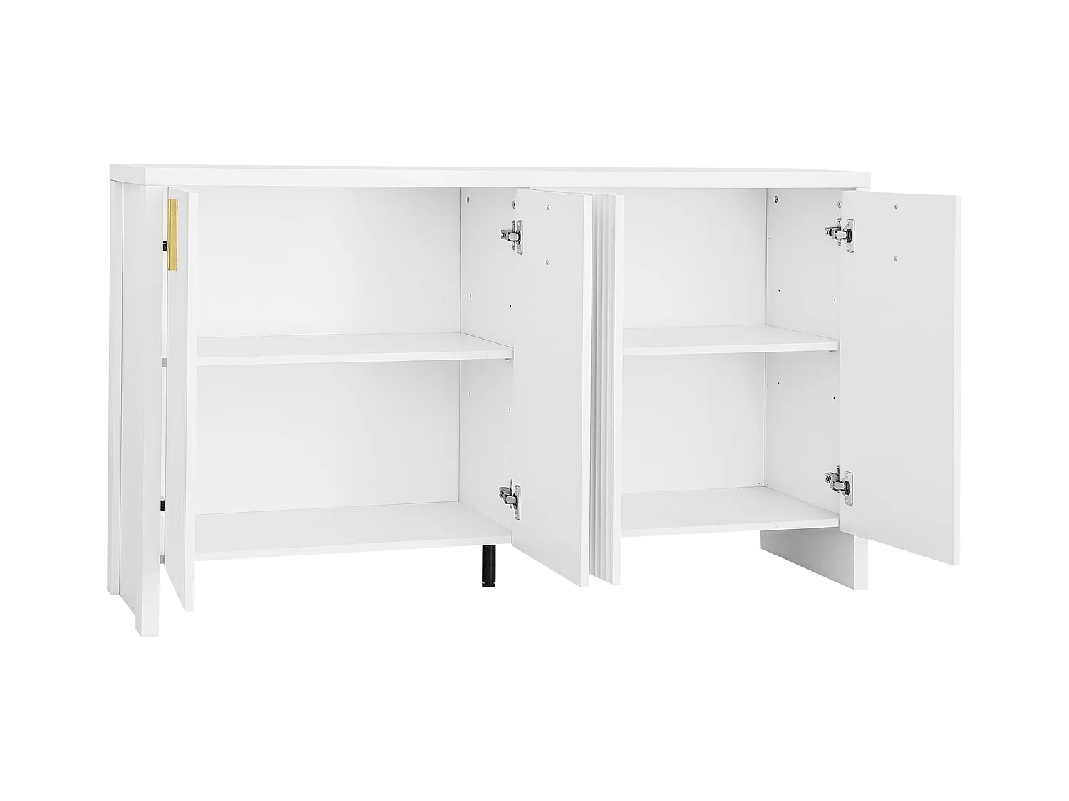 Buffet blanc - Buffet 4 portes avec étagères réglables - pour salon et salle à manger