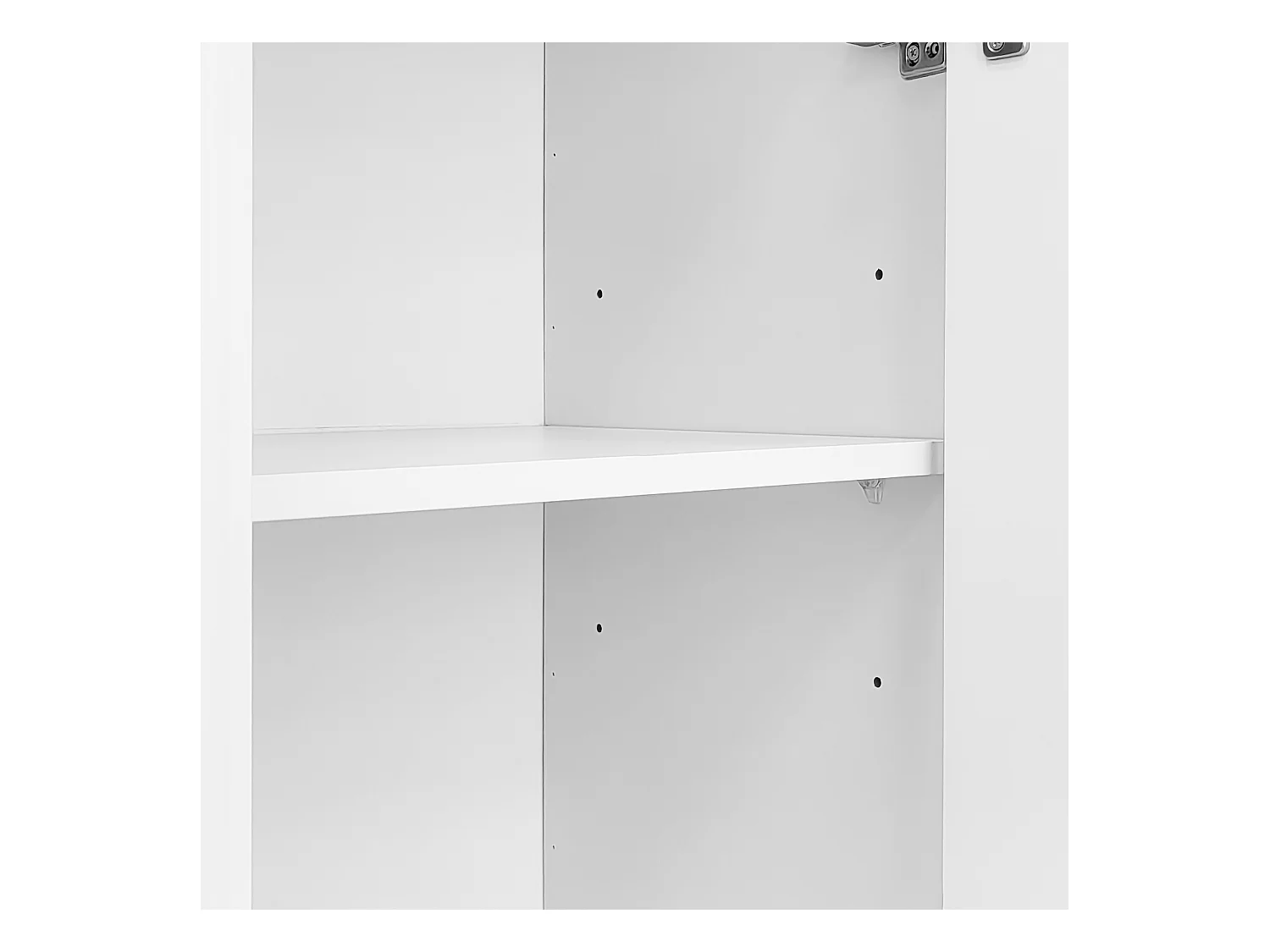 Buffet blanc - Buffet 4 portes avec étagères réglables - pour salon et salle à manger