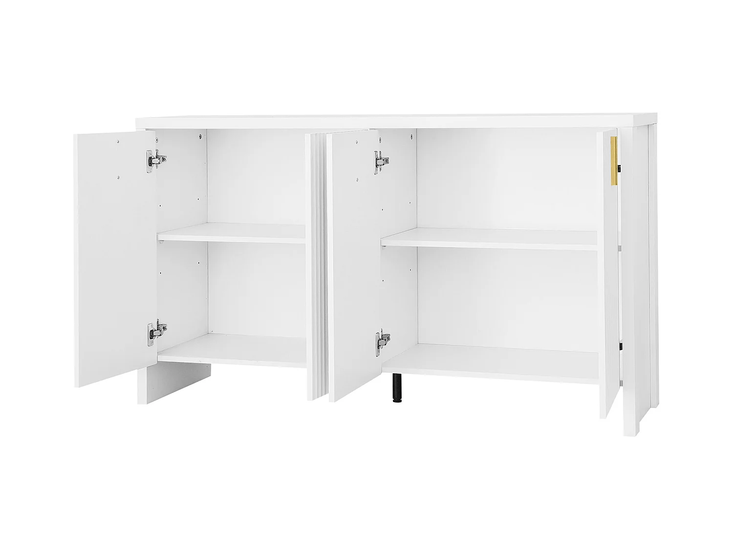 Buffet blanc - Buffet 4 portes avec étagères réglables - pour salon et salle à manger