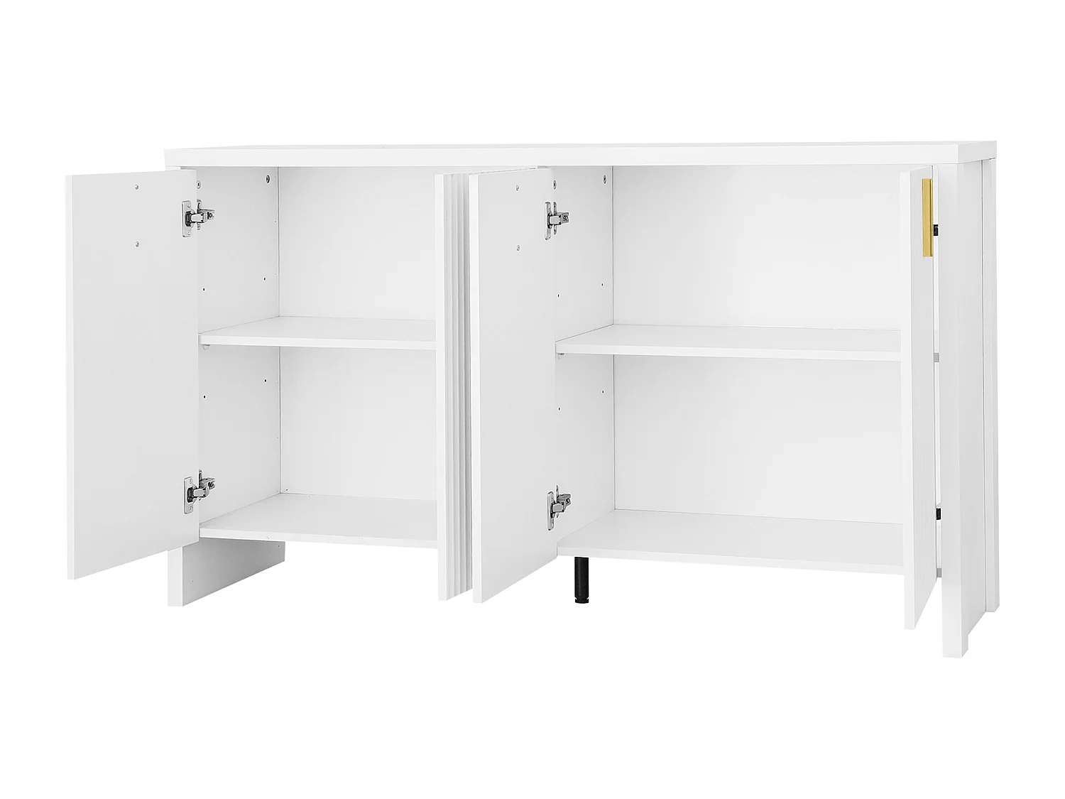 Aparador blanco - Aparador de 4 puertas con estantes ajustables - para sala de estar y comedor