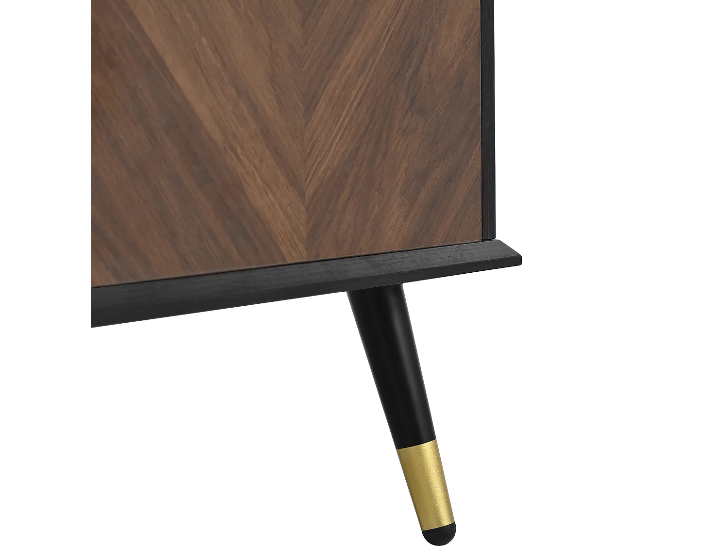 Dressoir van hout en zwart – 4-deurs dressoir met metalen poten – voor woonkamers en eetkamers