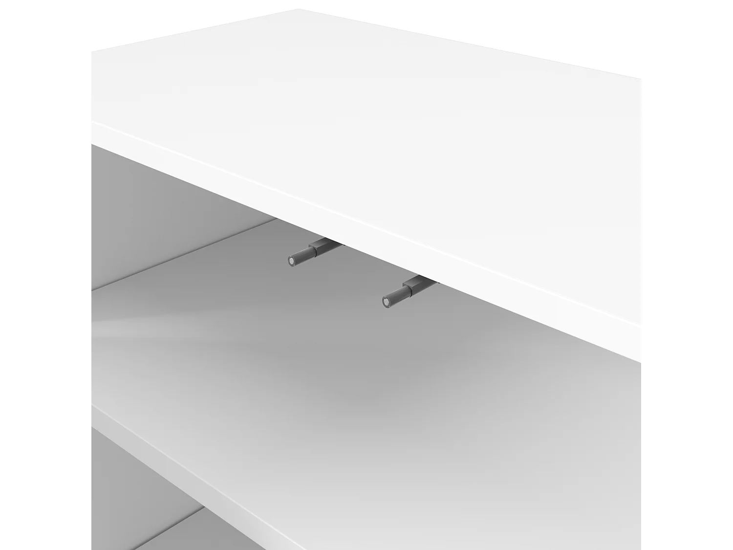 Buffet blanc - Buffet avec trois portes en tôle ondulée et pieds réglables en hauteur - pour salon et salle à manger