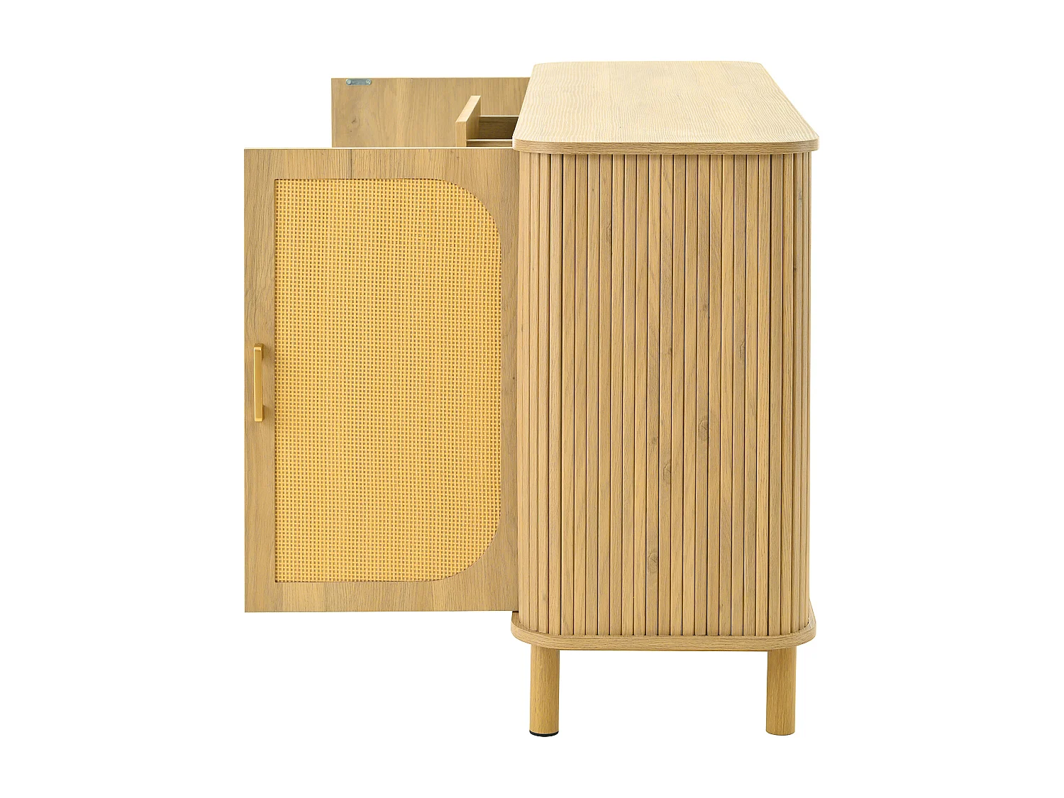 Buffet 2 portes - Buffet 3 tiroirs avec pieds en métal - bois