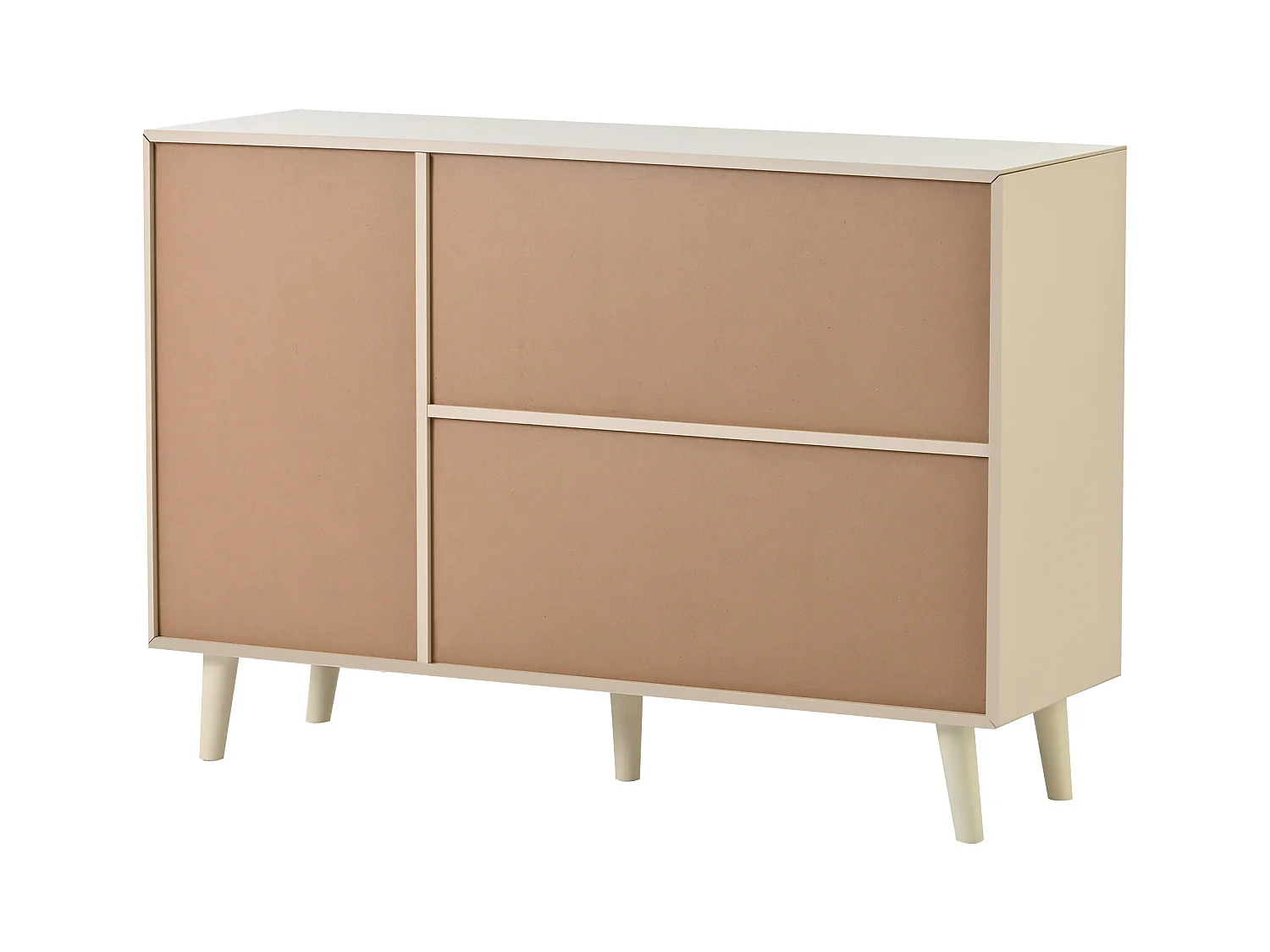 Buffet 2 portes et 2 tiroirs - Buffet avec portes en résine tressée - bois - pour salon et salle à manger