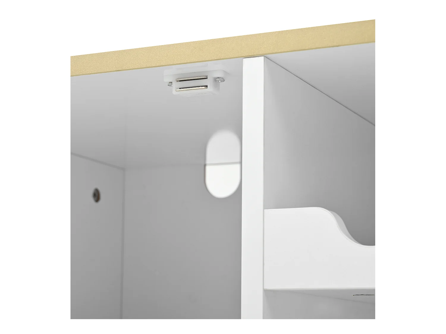 Buffet blanc avec casier à vin – Buffet 2 portes et 2 tiroirs – base réglable – Idéal pour la salle à manger et le salon