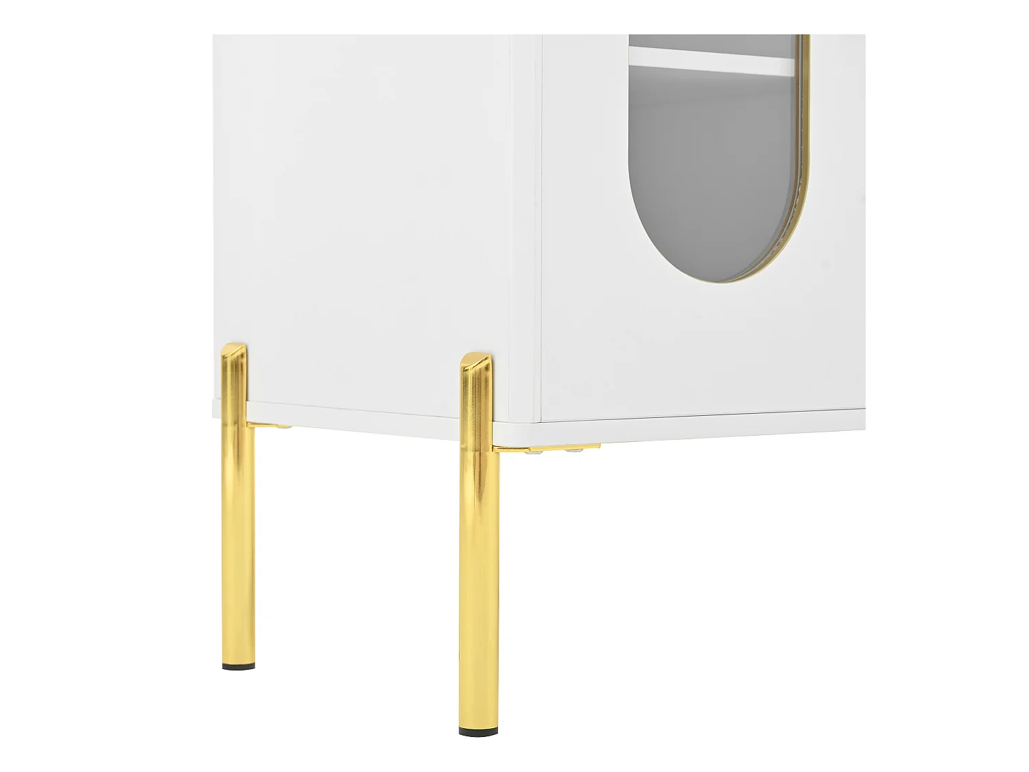 Buffet blanc avec casier à vin – Buffet 2 portes et 2 tiroirs – base réglable – Idéal pour la salle à manger et le salon