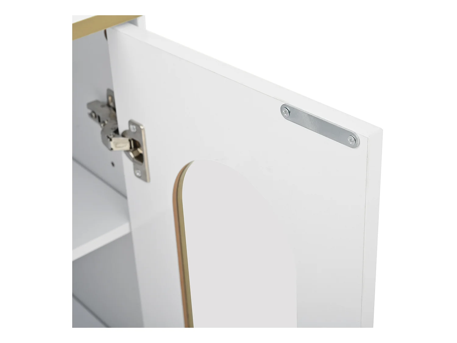 Buffet blanc avec casier à vin – Buffet 2 portes et 2 tiroirs – base réglable – Idéal pour la salle à manger et le salon